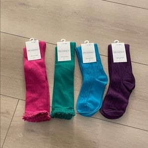Little Stocking Co. Knee High Socks, Lot of 4, 7-10 Years, NWT